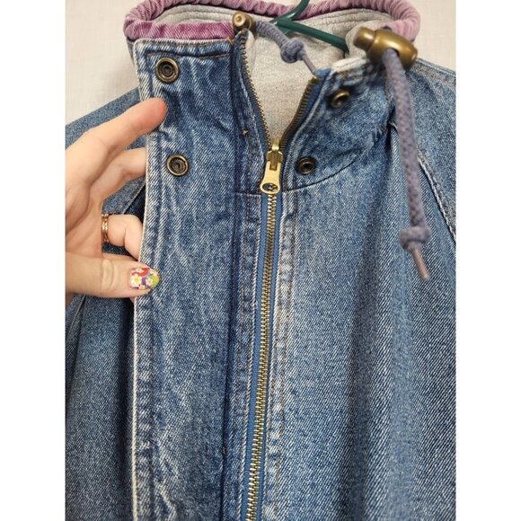 Reversible Vintage 80s/90s Denim / Gray Jean Jacket Coat Women's 22W Heavy - Picture 2 of 10